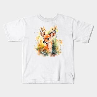 deer watercolor Kids T-Shirt